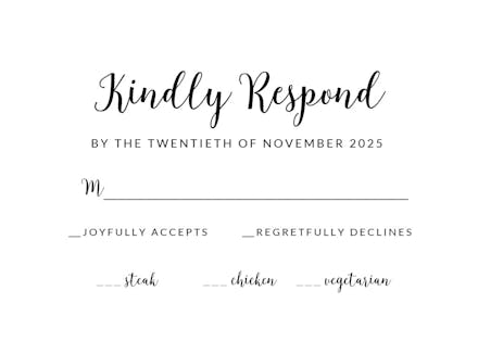 Our wedding - rsvp card