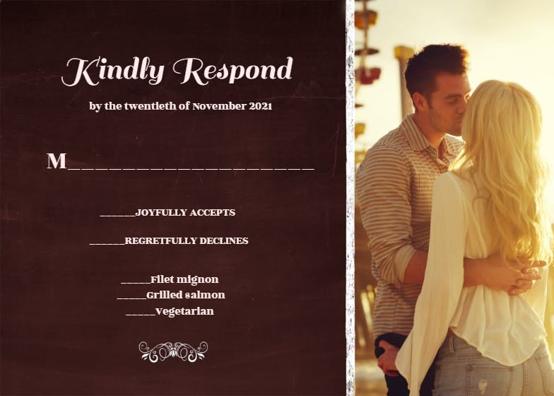 Our wedding - rsvp card