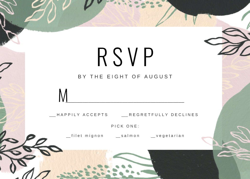 Paint shapes - rsvp card