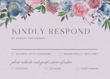 Painted petals - rsvp card