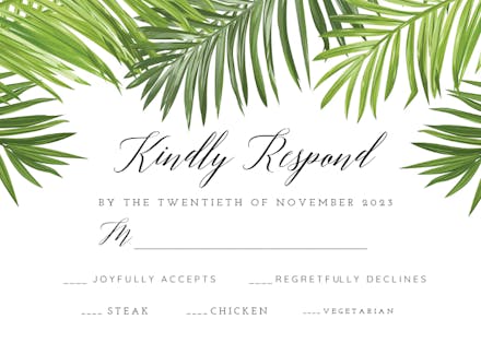 Palm Leaves - RSVP card