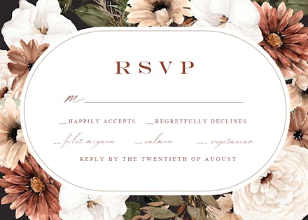 Pastel Autumn flowers frame - RSVP card