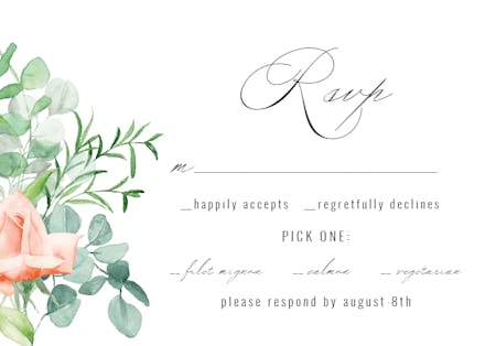 Falling flowers - RSVP card Template (Free) | Greetings Island