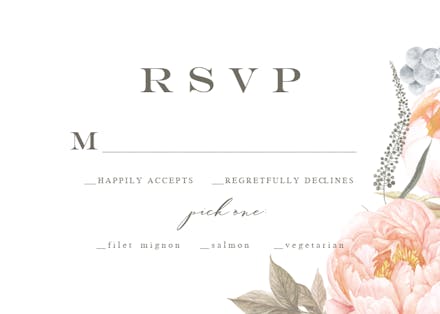 Peach Flowers - RSVP Card Template (Free) | Greetings Island