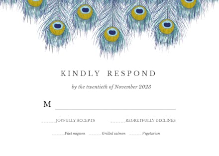 Peacock Feather - RSVP card