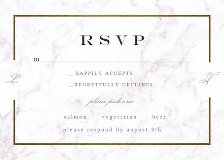Pearl background rsvp - rsvp card
