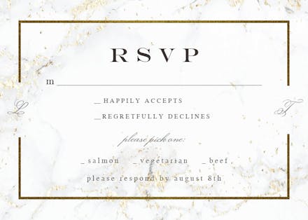 Pearl background rsvp - rsvp card