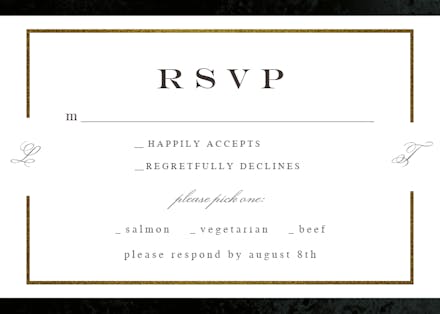 Pearl background rsvp - rsvp card