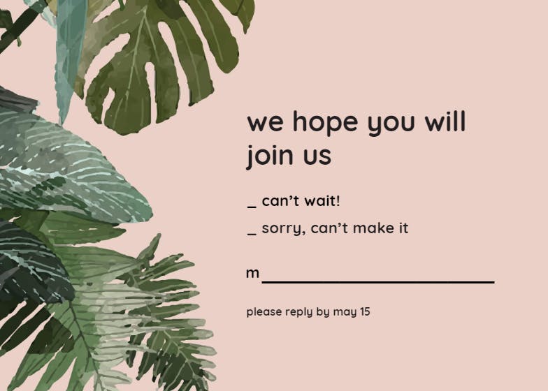 Philodendron - rsvp card