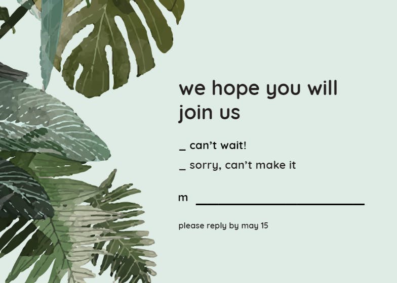 Philodendron - rsvp card