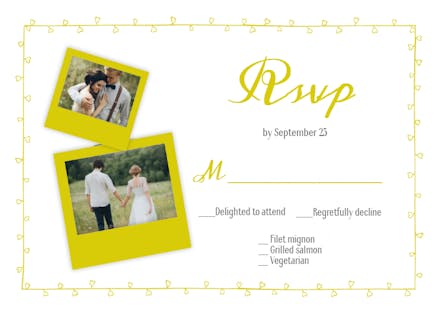 Photos on board - rsvp card