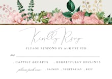 Pink Bouquets - RSVP card