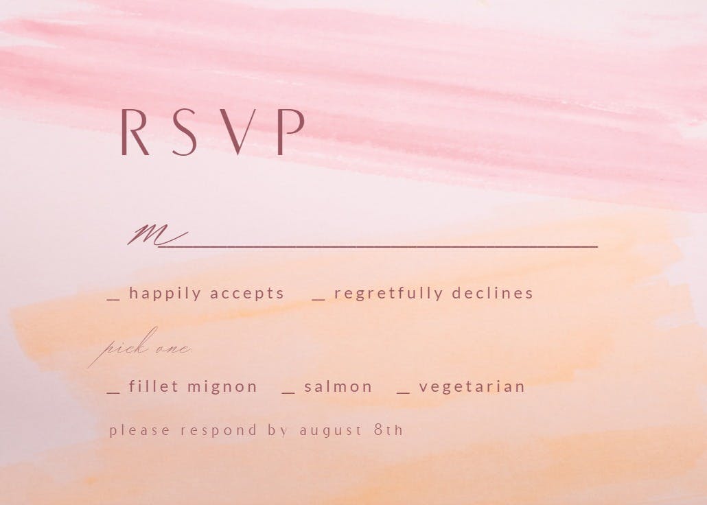 Pink brush - rsvp card