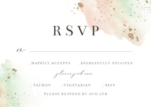 Pink Paint and Gold - RSVP card