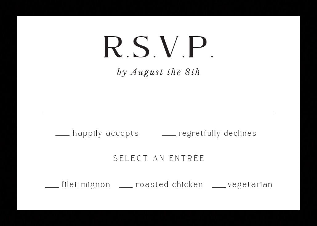 Polished look - rsvp card