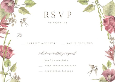 Oak And Berry - RSVP card Template (Free) | Greetings Island