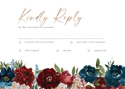 Purple flowers - rsvp card