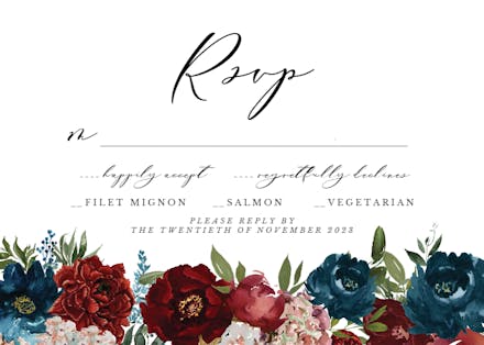 Purple Flowers - RSVP card