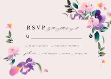 Purple flowers - rsvp card