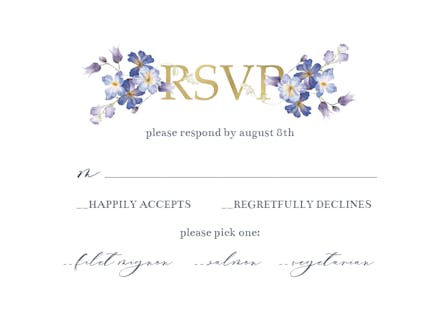 Purple Flowers Decoration - RSVP Card Template (Free) | Greetings Island