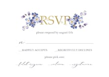 Purple flowers decoration - rsvp card