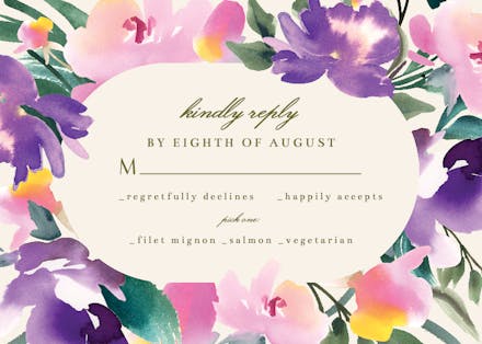 Purple frame - rsvp card