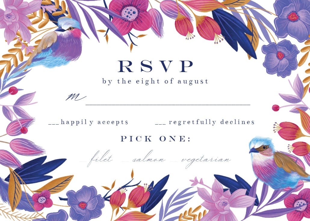 Purple nature frame - rsvp card