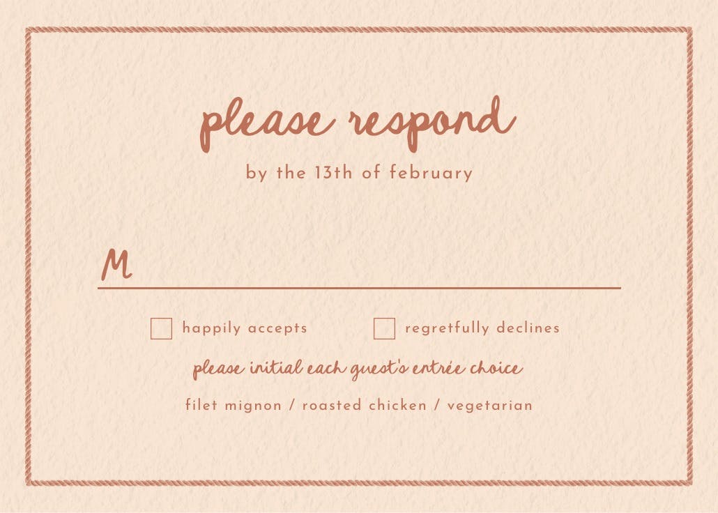 Retro ranch - rsvp card