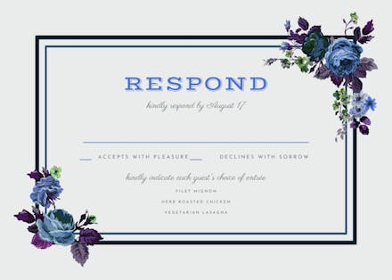 Romantic cabbage roses - rsvp card