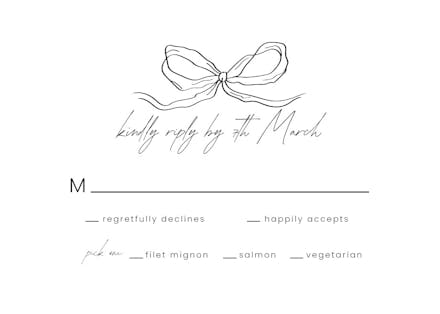 Romantic ribbon - rsvp card