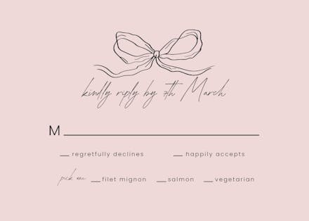 Romantic ribbon - rsvp card