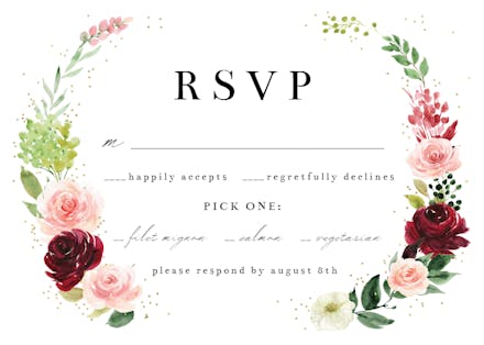 Sentimental Circle - RSVP card Template (Free) | Greetings Island