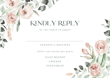 Rosey Roses Corner - RSVP Card Template (Free) | Greetings Island