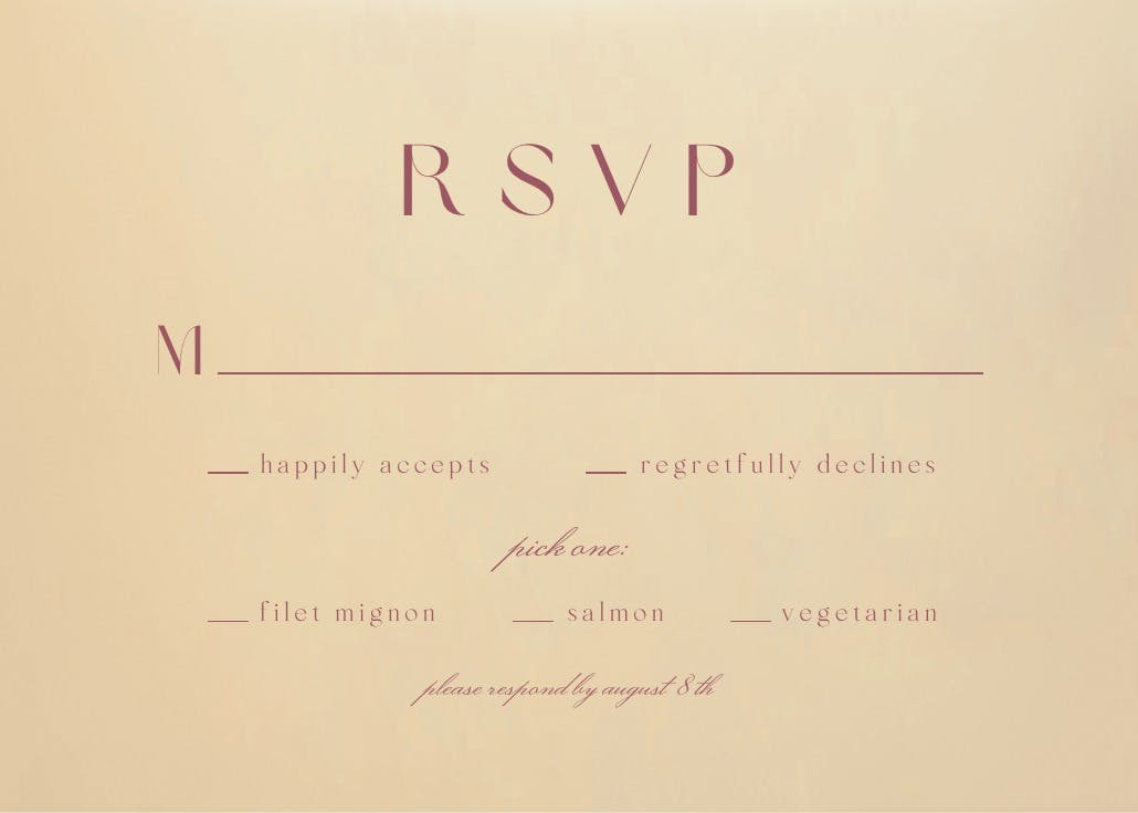 Royal beginnings - rsvp card