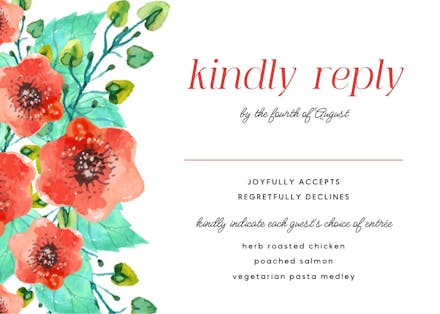 Royal garden - rsvp card