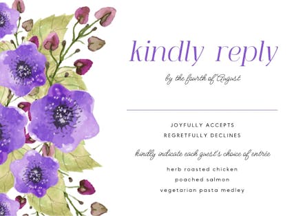 Royal garden - rsvp card