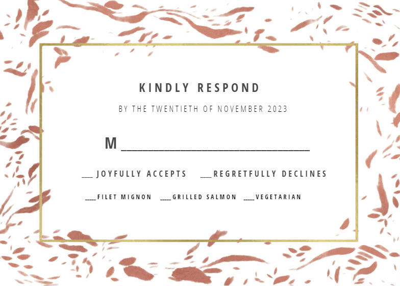 Wedding waves - RSVP card Template (Free) | Greetings Island