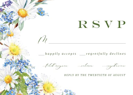 Rustic Daisies - RSVP card
