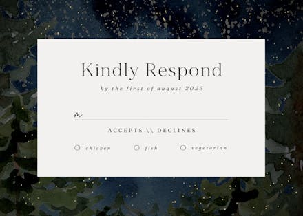 Rustic forest - rsvp card