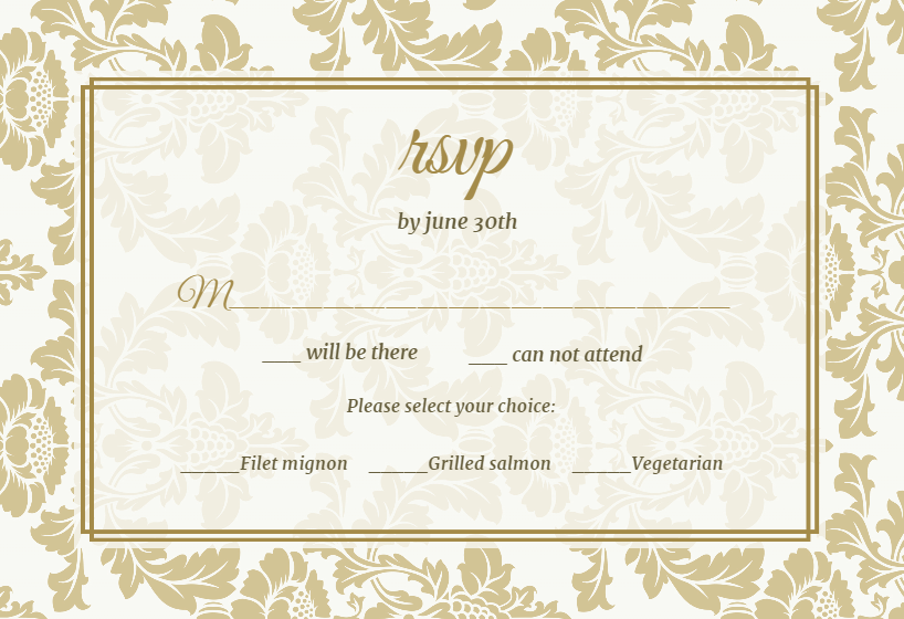 Shiny invitation - RSVP card Template (Free) | Greetings Island