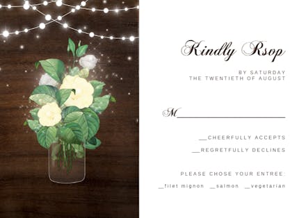 Rustic mason jar - Tarjeta De Confirmación De Asistencia A Eventos