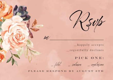 Rustic roses - rsvp card