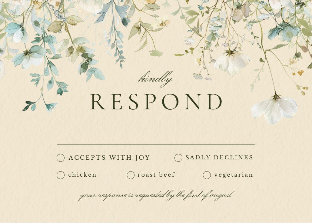 Sage leaves - rsvp card