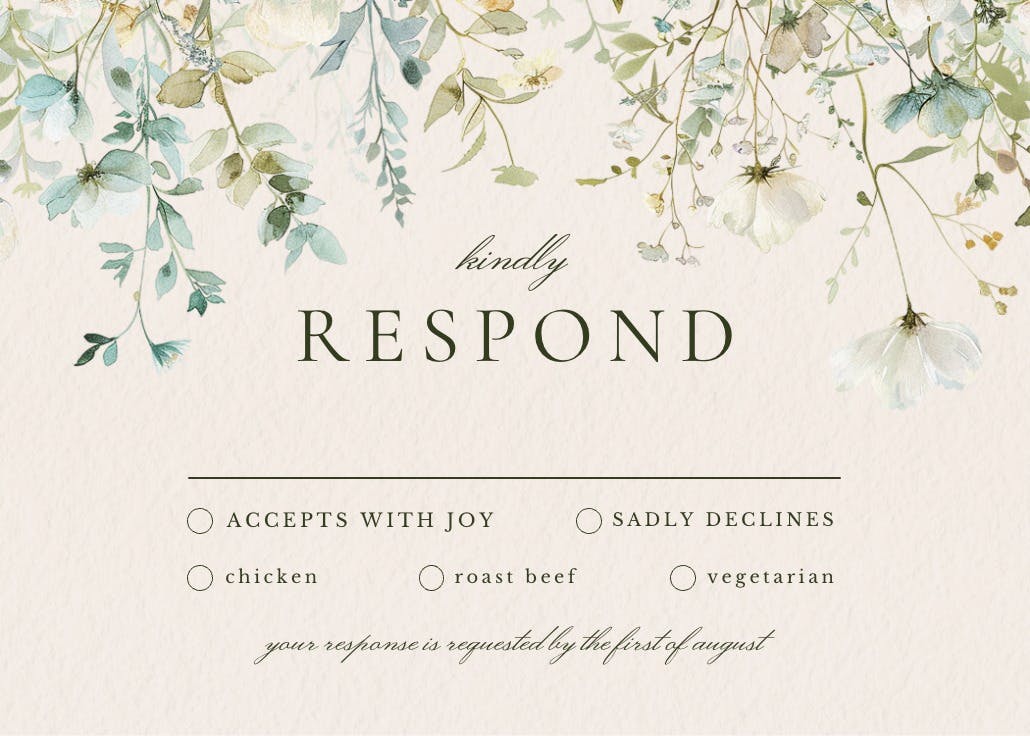 Sage leaves - rsvp card