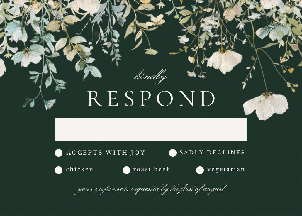 Sage leaves - rsvp card