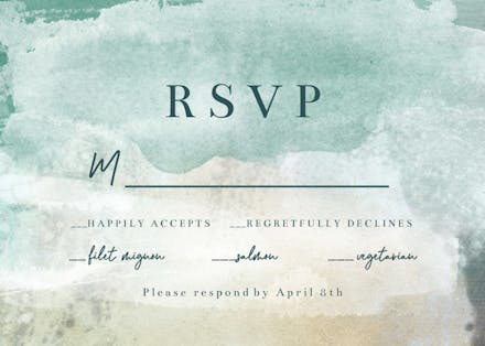 Secret beach - RSVP card