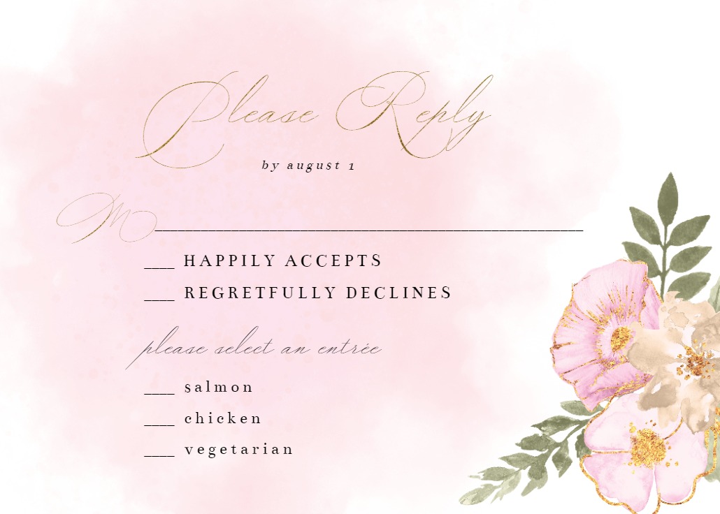 Shabby Chic Flowers - Wedding Invitation Template 