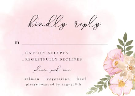 Flowers Crown - RSVP card Template (Free) | Greetings Island