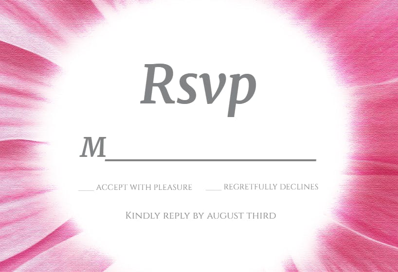 Shining moment - rsvp card