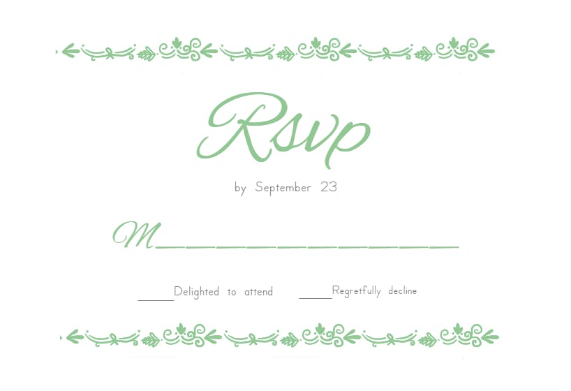 Simple beauty - rsvp card